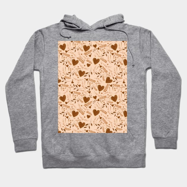 I love you typography sign seamless pattern sepia Hoodie by Arch4Design